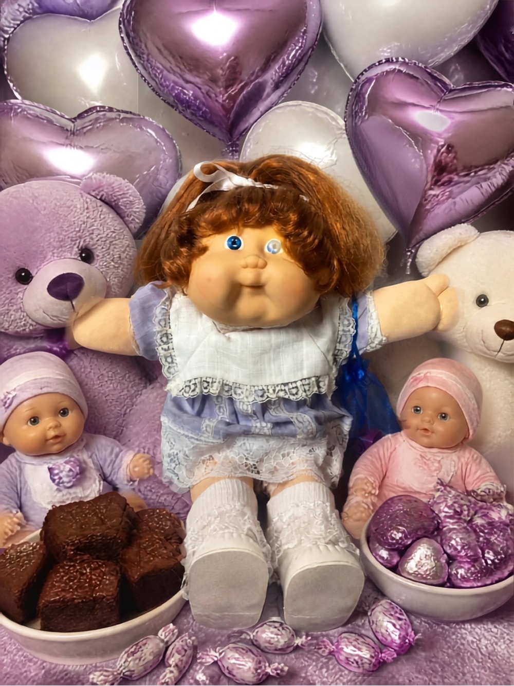 RARE Vintage Cabbage Patch Kid Girl Brown Cornsilk Hair Head Mold #17 1987